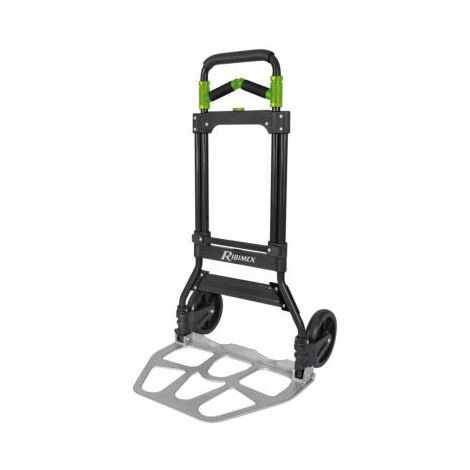 Ribimex – Chariot diable pliant 150kg – Ouverture automatique – Montants télescopiques en acier – Roues pleines Ø 175mm – Hauteur max 119,5cm - 150kgs