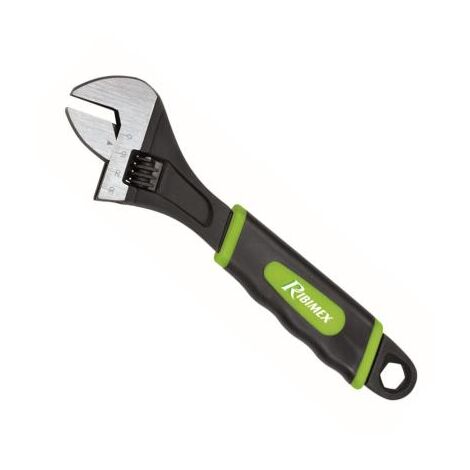 Ribimex – Clé à molette 200 mm – Ouverture 26 mm – Acier au carbone #45 – Poignée ergonomique antidérapante – Finition satinée mat argenté