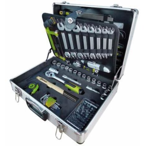 Ribimex – Coffret multi-outils 149 pièces en aluminium – Mallette à double compartiment – Garantie 1 an – Accessoires pour travaux d'entretien - PRKOUT149VA