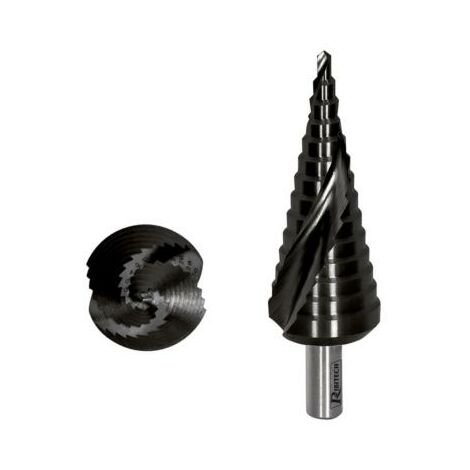 Ribimex – Foret étagé spiral HSS M35 cobalt 4 à 30mm – Pour inox et métaux non ferreux – Affûtage en croix pour perçage rapide