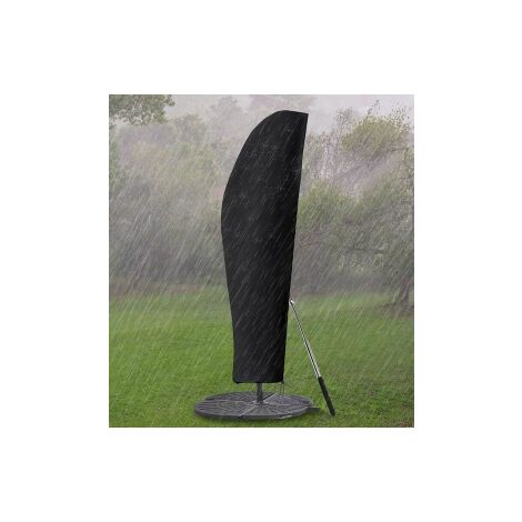 Ribimex – Housse de parasol déporté 3x4m imperméable – Tissu oxford 210D résistant aux UV – Cordon d'ourlet réglable – Facile à nettoyer et ranger
