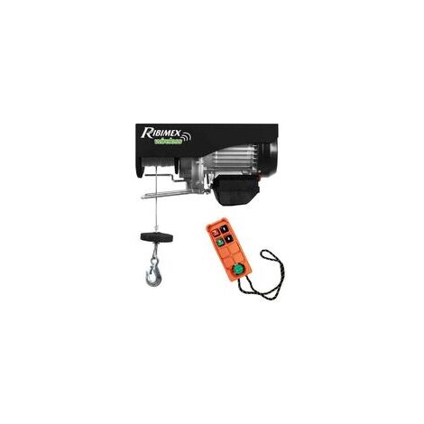 Ribimex – Palan électrique 400/800kg – Télécommande – Moteur monophasé 230V – Vitesse 8 m/min simple – Câble acier avec crochet mousqueton
