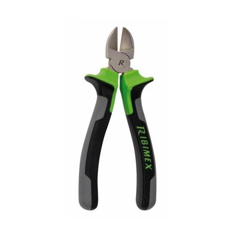 Ribimex – Pince coupante diagonale 160 mm – Acier forgé chromé vanadium – Poignées bi-matière SoftTouch pour confort – Finition satinée