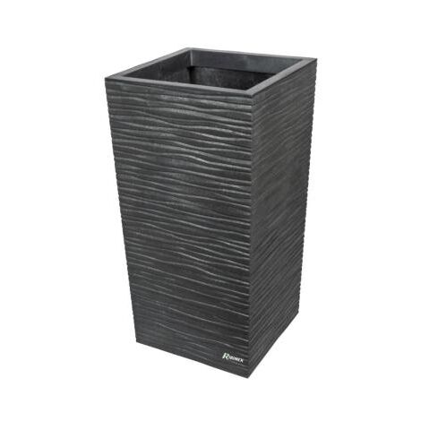 Ribimex – Pot à réserve d'eau 34x34 cm – Hauteur 66 cm – Caoutchouc recyclé – Résistant aux intempéries – Système d'irrigation intégré