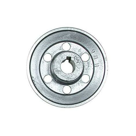 Ribimex – Poulie aluminium 120mm – Arbre 28mm – Compatible courroies type A 13x8mm – Montage à chaud pour maintien optimal