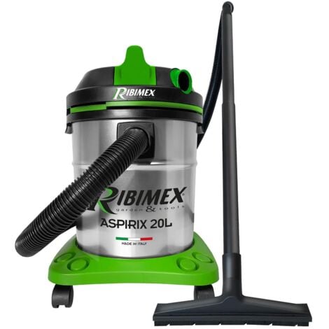 RIBIMEX - PRASP20IT - Bidone aspira solidi e liquidi 20 L, con filtro lavabile - 1200 W