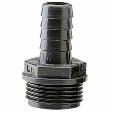 Ribimex – Raccord droit cannelé fileté mâle 1 pouce – Diamètre 19 mm – Pour systèmes d'arrosage – Connexion facile pompe tuyau
