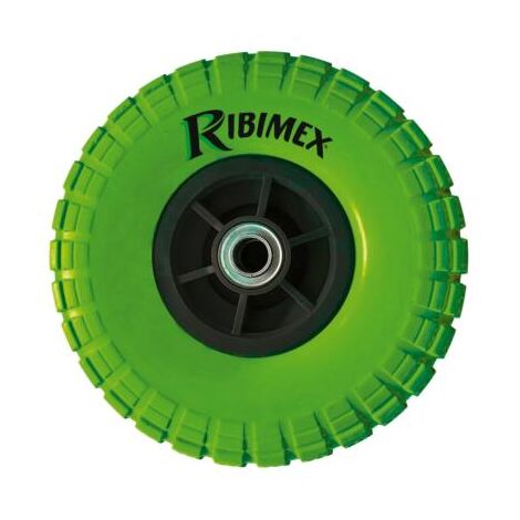 Ribimex – Roue increvable 260 mm pour diable – Jante métal laqué ou plastique – Axe 20 mm à roulements à billes – Charge lourde sur tous types de surfaces