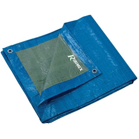 Ribimex - Telo con occhielli 250 gr polietilene 10 x 15, blu