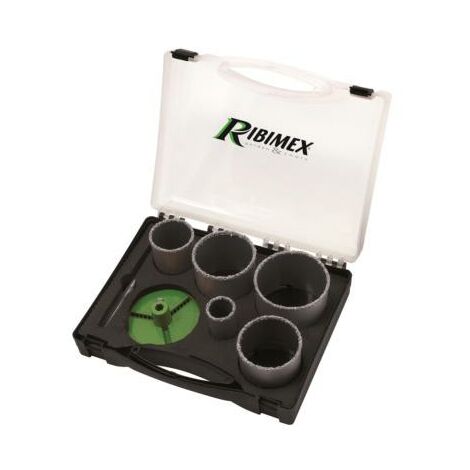 Ribitech - Lot de 5 scies cloches diamantées Diam 33 à 83 mm - PRSCDX5/M