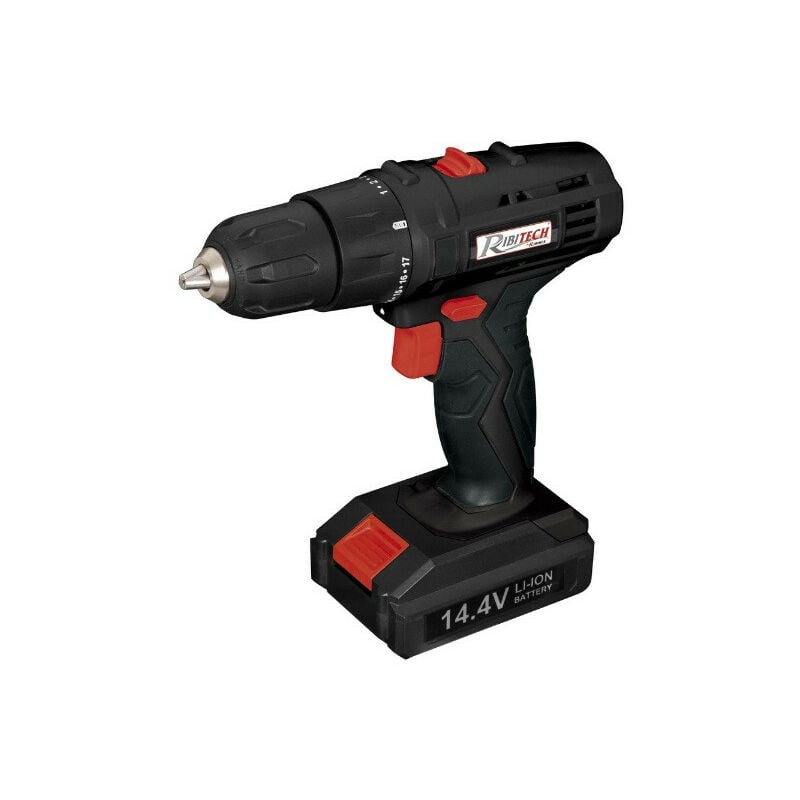 Ribitech - Perceuse visseuse à batterie 14,4V 1300mAh Li-Ion