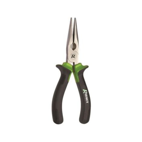 Ribitech – Pince à bec long 160 mm en acier forgé chromé vanadium – Finition satinée – Prise en main ergonomique SoftTouch