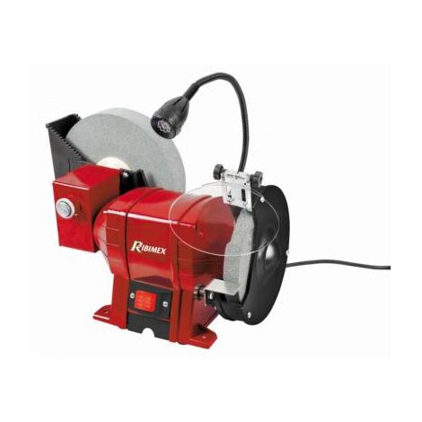 Ribitech – Touret à meuler combiné 250W avec lampe LED – Meule à eau Ø 200mm et meule à sec Ø 150mm – Vitesse 2850 tr/min – PRTMEMIX400