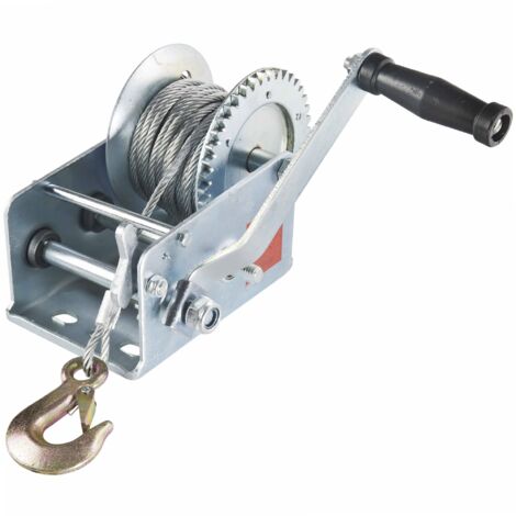 Ribitech – Treuil manuel à câble 5 mm x 10 m – Force de traction 1100 kg (2200 kg avec poulie) – Résistant à la corrosion – Pour remorquage et levage - PRTRM2000