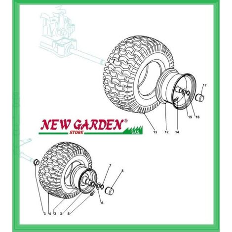 Ricambi parti ruote 92cm trattorino rasaerba PG135HD CASTELGARDEN GGP MOUNTFIELD 2 CERCHIO RUOTA 182000598/0