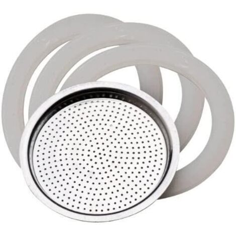 RICAMBI PER MOKA IN SET DA 3 PEZZI GUARNIZIONE E FILTRO PER MOKA DA 1 TAZZA