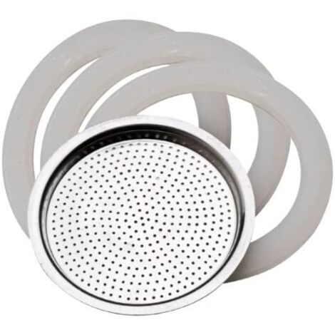 RICAMBI PER MOKA IN SET DA 3 PEZZI GUARNIZIONE E FILTRO PER MOKA DA 6 TAZZE