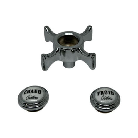 Ricambio maniglia cromo con placchette per miscelatore Canova Cristina CRIPR2361Q51