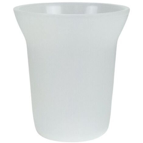 Trade Shop Bicchiere Di Ricambio Per Porta Scopino WC - Vetro Satinato, Dimensioni 11x11,5cm, Accessorio Bagno Pratico E Di Qualità.