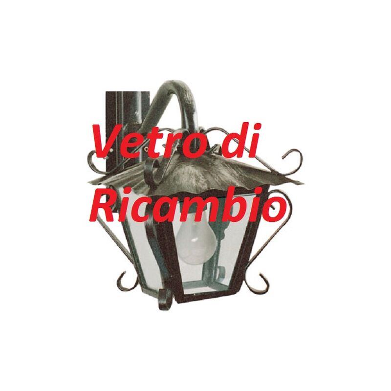 Image of Inferramenta - ricambio vetro vetrino per lampada lanterna lanterne mod Garden