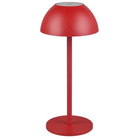 RICARDO LAMPADA DA TAVOLO RICARICABILE METALLO E PLASTICA ROSSA REGOLAZIONE INTESITA' TOUCH IP 54 H.30CM LED 3000K 240LM 1,7W
