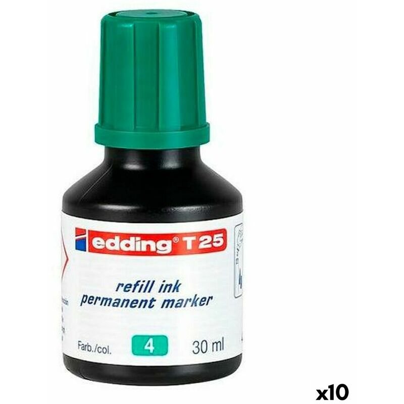 Image of Ricarica inchiostro Edding T25 Marcatore permanente Verde 30 ml (10 Unità)