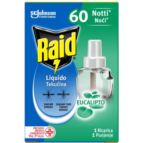 ricarica liquida antizanzare raid "60 notti" eucalipto