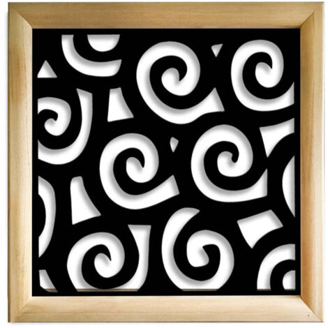 RICCI - Moduli Decorativi in Legno e PVC - Colore: nero - Misura: 48x48 cm
