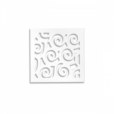 RICCI - Pannello Quadro arredo PVC traforato - PARASOLE - Colore: bianco - Misura: 48x48 cm