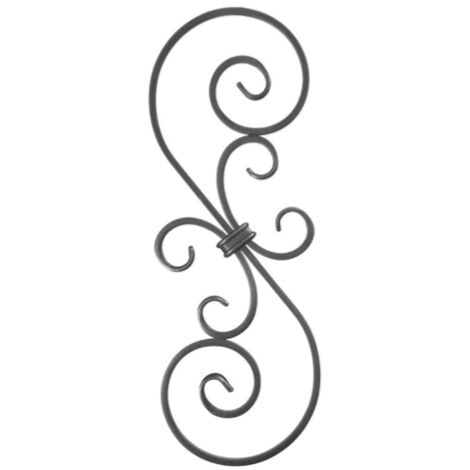 Riccio decorativo - Altezza 380mm larghezza 135 mm Ferro piatto liscio sezione 12x6mm - Ferro battuto - Saldatura