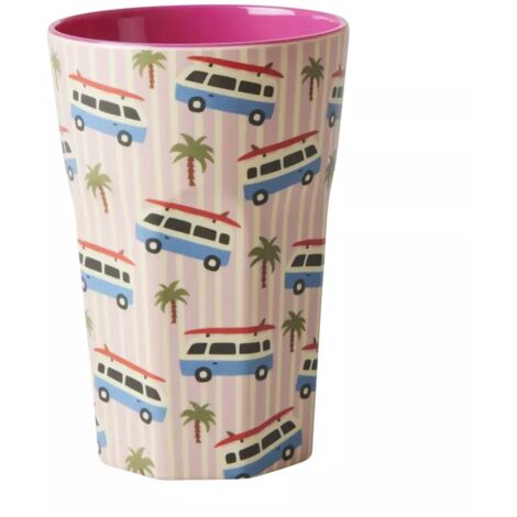 RICE Becher - Pink Cars Print, 250 ml, Melamine, Größe: Hoch