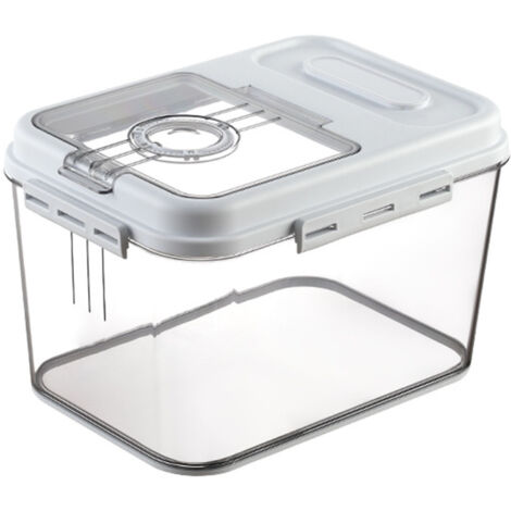 Rice Container Bucket 7500g Plastic Sealed Rice Dispenser Bin with Magnetic Lid for Kitchen Dry Food Pet Food Storage