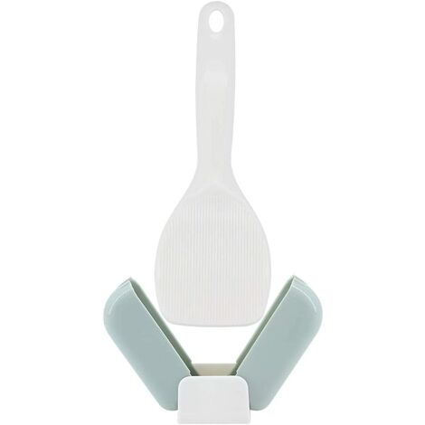 Rice Spoon Holder Stand Stand-up Dust Cover Rice Scoop Automatic Opening Closing Kitchen Utensils (Blue)