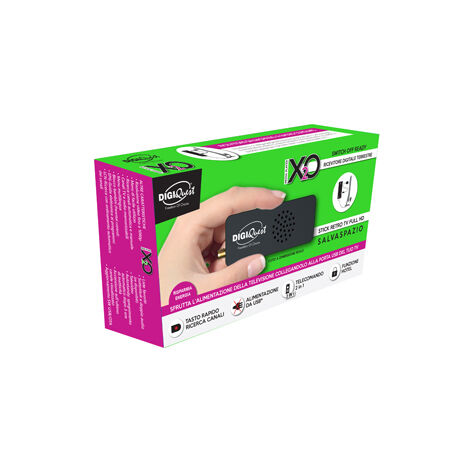 Ricevitore digitale terrestre Digiquest X2O DVB-T2 Full HD 400mA Nero [RICD1244]