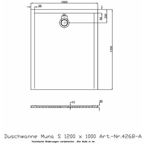 Ricevitore Doccia Hoesch Muna S 1200X1000X30Mm Bianco