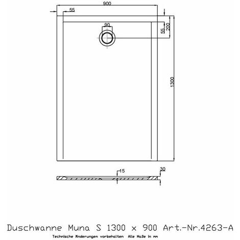 Ricevitore Doccia Hoesch Muna S 1300X900X30Mm Bianco