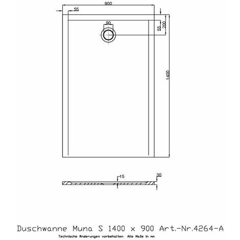Ricevitore Doccia Hoesch Muna S 1400X900X30Mm Bianco