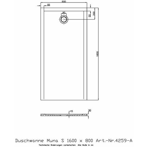 Ricevitore Doccia Hoesch Muna S 1600X800X30Mm Bianco