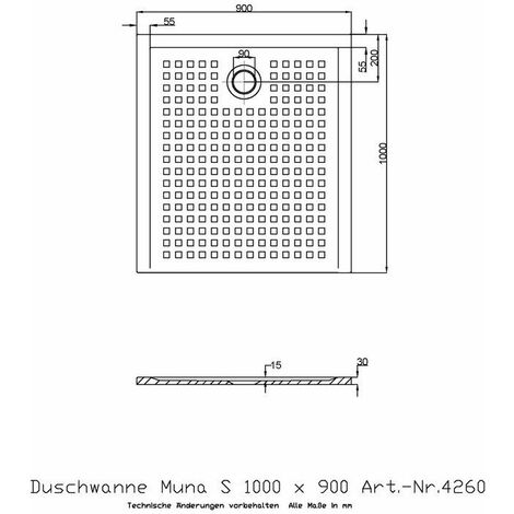 Ricevitore Doccia Hoesch Muna S Con Antiscivolo 1000X900X30Mm Bianco