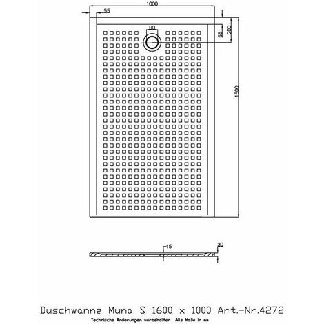 Ricevitore Doccia Hoesch Muna S Con Antiscivolo 1600X1000X30Mm Bianco
