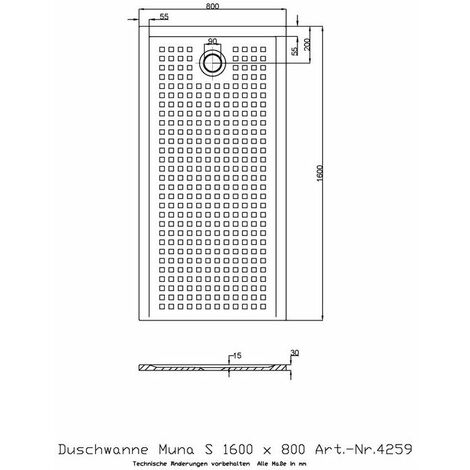 Ricevitore Doccia Hoesch Muna S Con Antiscivolo 1600X800X30Mm Bianco