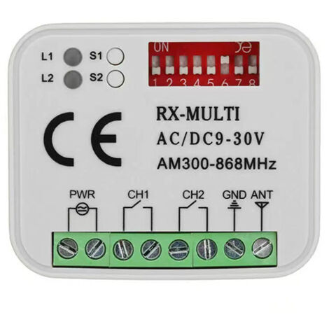 Ricevitore multifrequenza RX-MULTI 300-868 MHz per sistema di controllo accessi porte e ascensori – Compatibile con telecomando 2 canali – Funziona con frequenze da 300 a 868 MHz – Installazione facil