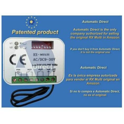 Ricevitore Radio Universale RX Multi 433-900 Mhz Compatibile con FAAC, BFT, Nice, Sommer, Kartokner.