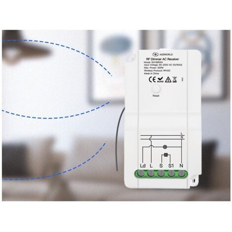 Ricevitore RF AC Led Dimmer Senza Fili Taglio di Fase 220V 300W Ingresso Radio Frequenza e Pulsante NO