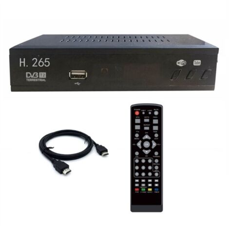 Ricevitore TV digitale DVB-T2 HD 1080P con sintonizzatore HEVC H.265, decoder terrestre USB, compatibile con l'UE