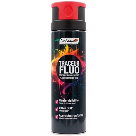 RICHARD COLORANTS - Aérosol 500ml traceur acrylique fluo rouge multi supports