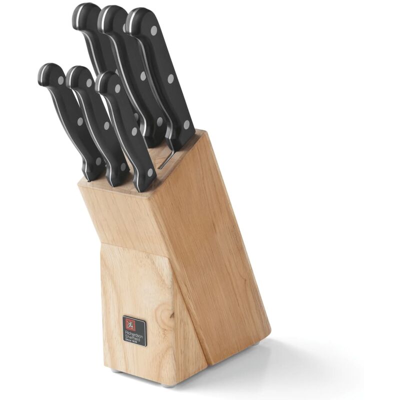 

Juego cuchillos cocina y soporte Artisan 7 pzas - Negro - Richardson Sheffield