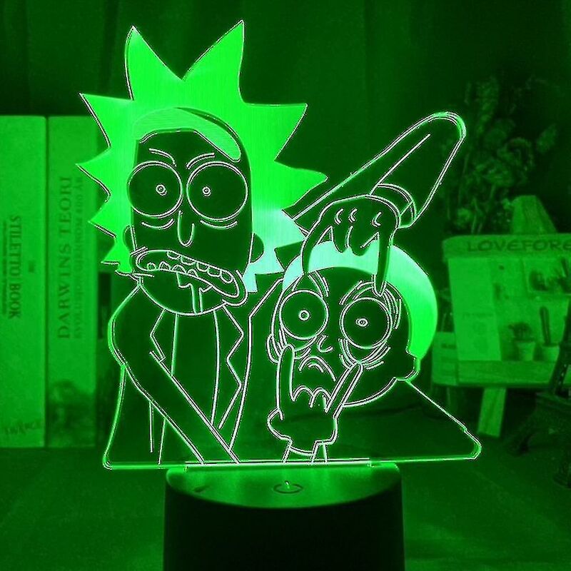 Crea - Rick And Morty 3d Led Night Light Kids Bedroom Table Lamp
