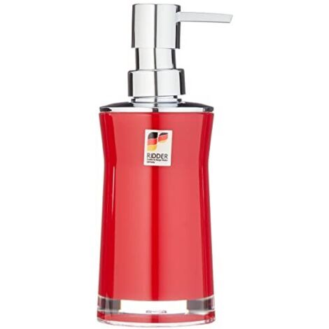 RIDDER 2103506.0 Dispenser di Sapone Disco, Acrilico, Rosso, 6.5 x 6.5 x 19 cm