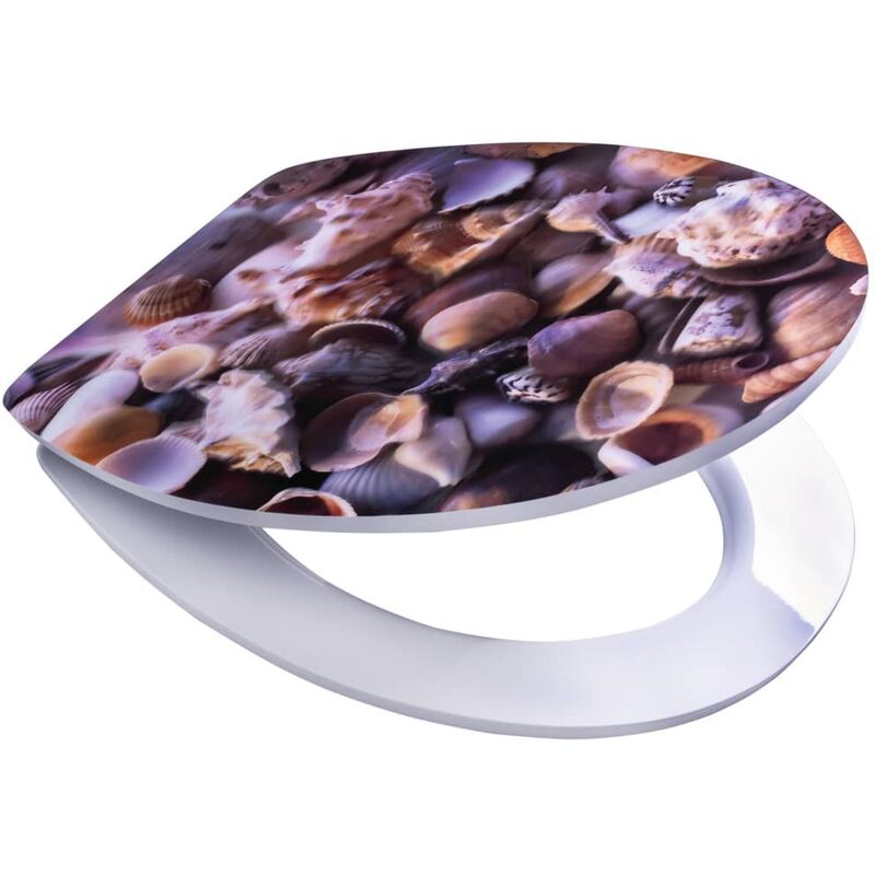 

Asiento de váter con tapa Concha conchas en 3D - Blanco - Ridder